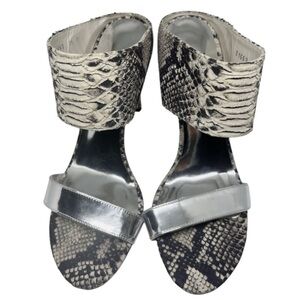 Stuart Weitzman Myslide Mules Snake Stilettos